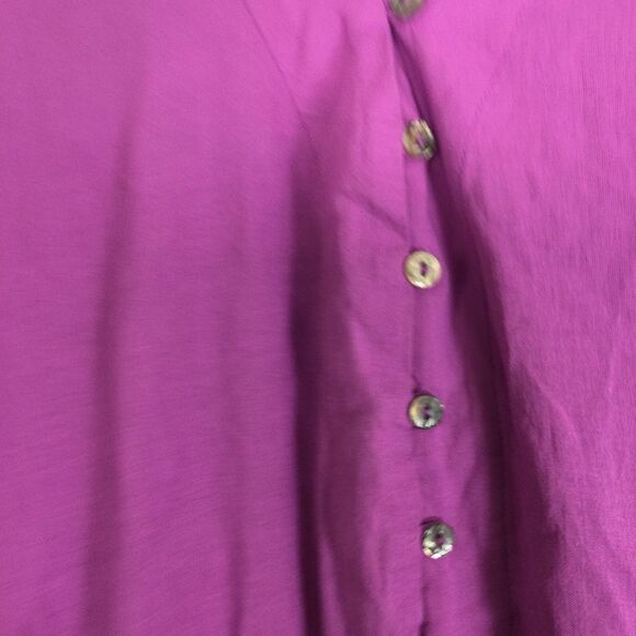 Calme by Johnny Was Womens V-Neck Buttoned Raglan Slip Dress Purple Size XS NWT - Picture 9 of 16